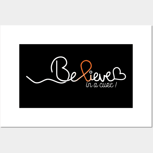 Believe- Kidney Cancer Gifts Kidney Cancer Awareness Wall Art by AwarenessClub